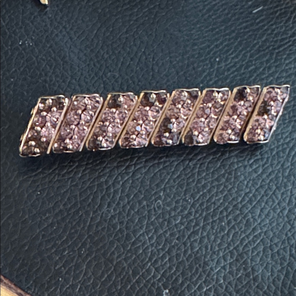 Lovely Modern Style Rhinestone Brooch w Pink & Purple Stones